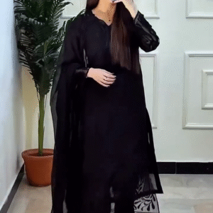 Women’s  Lucknowi Chikankari Hand Embroided Rayon Dyed Kurti,Pant & Dupatta 3 Piece Set