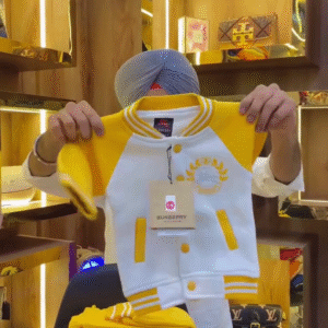 Full Sleeves Front Open Winter Wear Suit With Teddy Applique