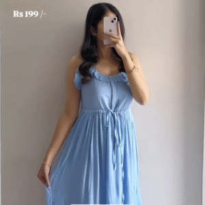 Floral Printed and plan Cotton Fit & Flare Midi Dress