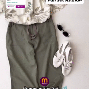 BULLMER Trendy Printed Regular Fit Half Sleeve Causal Shirt  With pant for Women