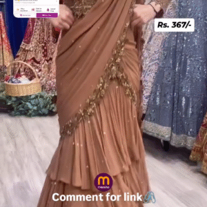 Beautifull Foux Georgette lehenga Saree with choli