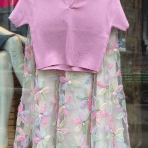 Women Elegant Sweet Spring Pink Mesh Party Embroidery Flowers Dress