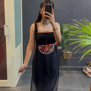 Designer Indo-Western Long Top for Navratri & Dandiya Events