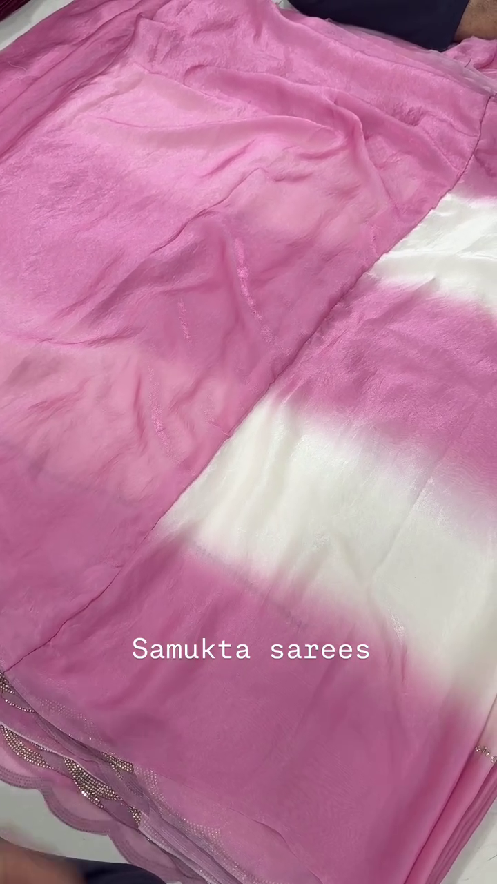 Get ready to dazzle in our stunning Jarkan Work Saree - Image 3