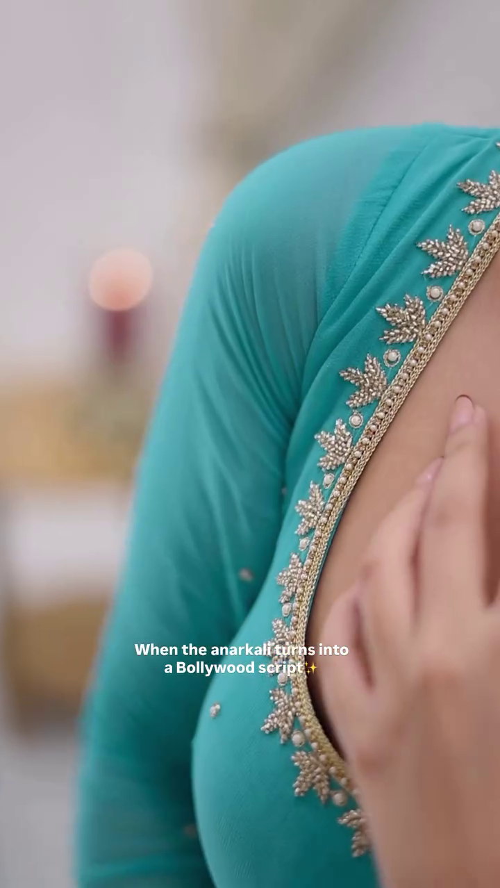 New Partywear Faux Georgette with Embroidery Work Anarkali Set - Image 6