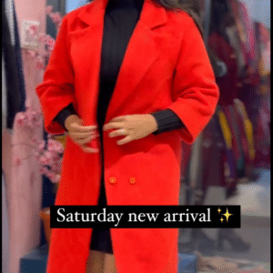 Mose Women’s Winter Casual Warm Woolen Parka Long Cardigan Coat X-Large Red