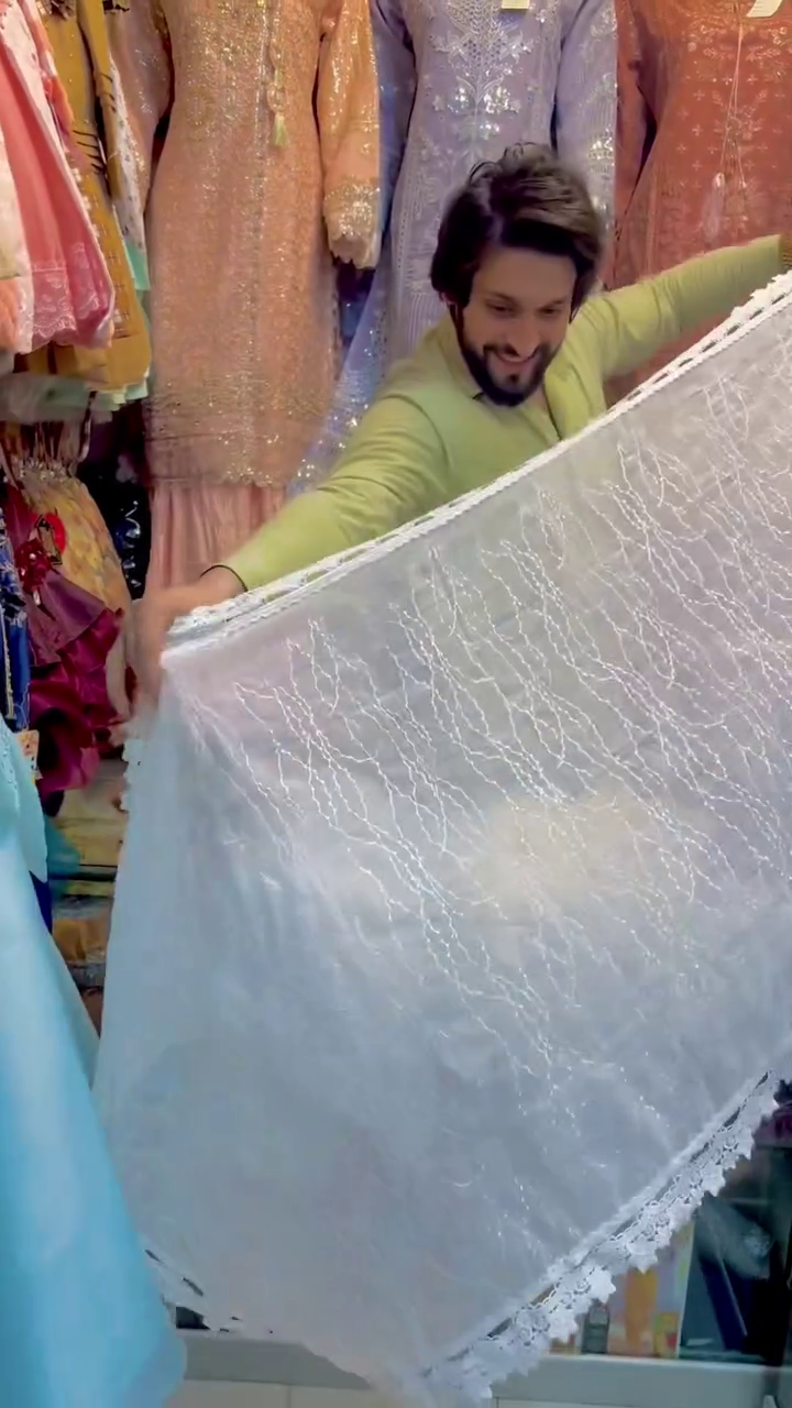 Latest Pakistani Wedding Dresses Embroidery Clothes Indian Dress White Chiffon Kameez - Image 5