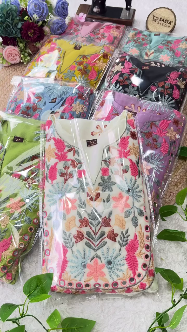 women ethnic embroidery kurta payjama and dupatta set - Image 5